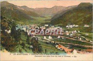 Old Postcard Le Mont Dore Panorama seen from the Clermont Road