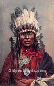 Chief Iron Owl Tuck's Publishing Indian Postcard