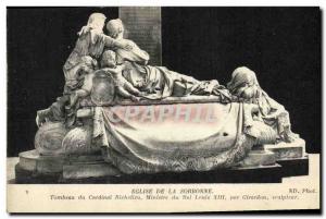 Old Postcard Paris Church Of The Tomb of Cardinal Richelieu Sorbonne Minister...