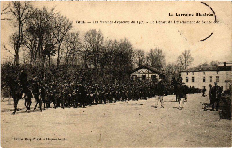 CPA Militaire Toul - Les Marches d'epreuve du 146e (90381)