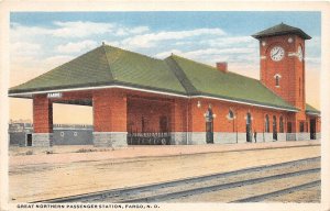 J57/ Fargo North Dakota RPPC Postcard c1910  G.N. Railroad Depot 170