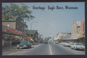 Greetings From Eagle River,WI Street Scene BIN