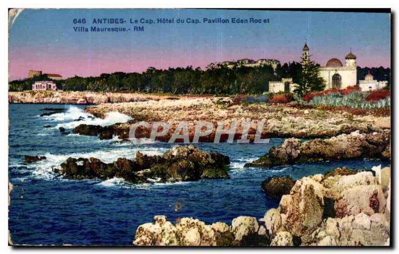 Postcard Old Antibes Hotel from Cape Town Caop Eden Roc Pavilion and Villa Ma...