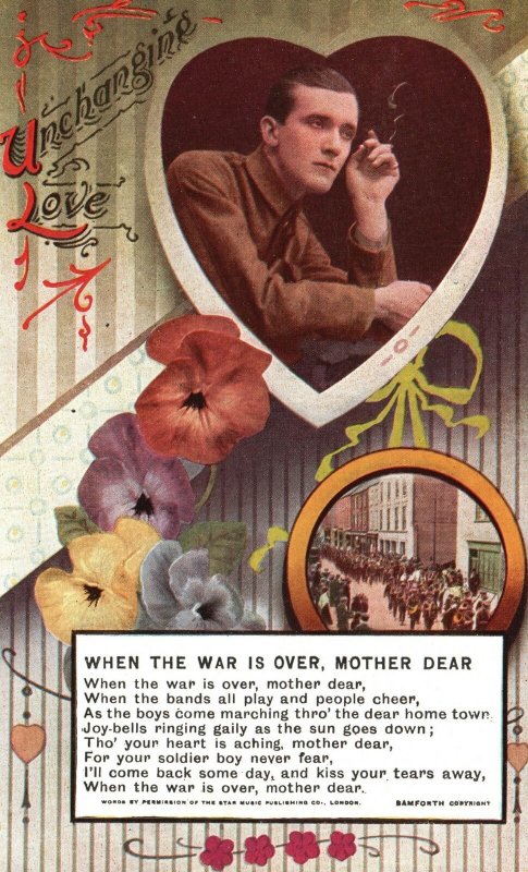 Vintage Postcard 1900's Unchanging Love When The War Is Over Mother Dear