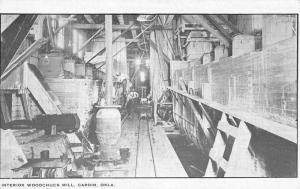 Cardin Oklahoma Wooschuck Mill Interior Antique Postcard K31352