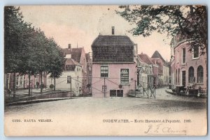 Oudewater Netherlands Postcard Korte Havenstraat and Peperstraat 1904 Posted