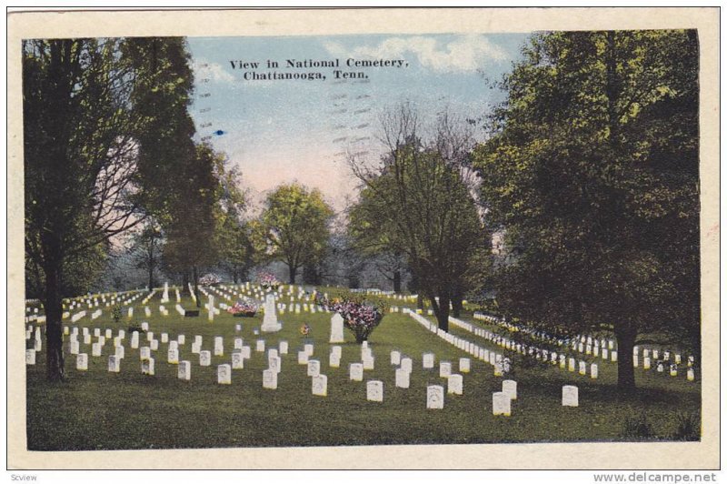 View In National Cemetery, Chattanooga, Tennessee, PU-1914