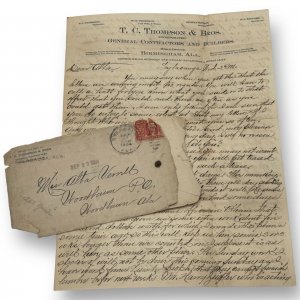 1904 Personal Letter / Cover on T. C. THOMPSON & BROS Stationary, Birmingham AL