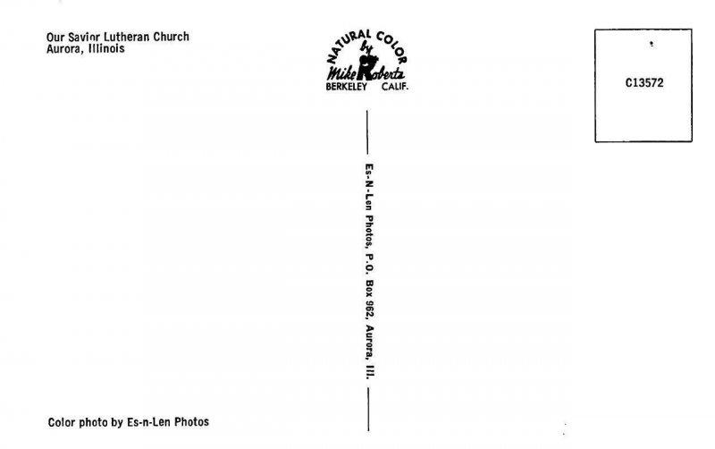 Aurora, IL Illinois  OUR SAVIOR LUTHERAN CHURCH  DuPage & Kane Counties Postcard