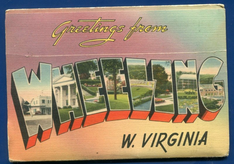 Wheeling West Virginia wv Mount de Chatel Academy Market Street postcard folder