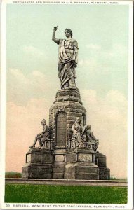 Postcard MONUMENT SCENE Plymouth Massachusetts MA AO0997