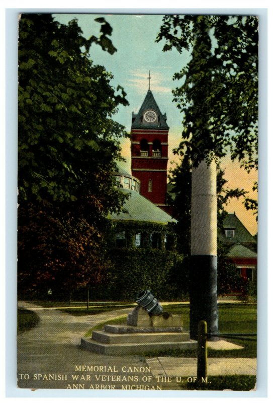 1913 Memorial Canon Ann Arbor, Michigan MI Antique Posted Postcard 