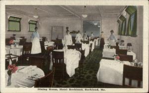 Rockland ME Hotel Rock land Dining Room c1920 Postcard