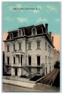 c1910s Elk's Club Exterior Scene Roadside Charleston South Carolina SC Postcard