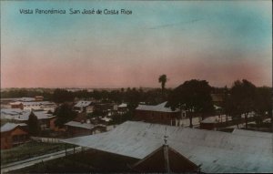 San Jose de Costa Rica Vista Panoramica Tinted Real Photo Vintage Postcard