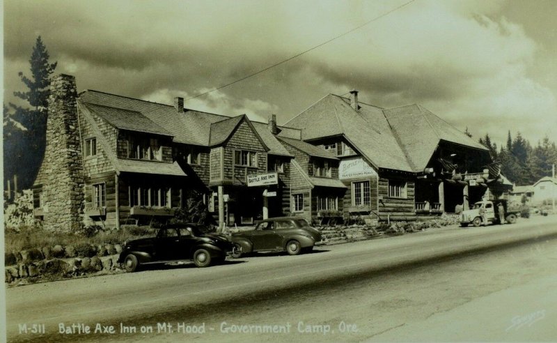 C.1900-10 RPPC Battle Axe Inn Mt. Hood Government Camp, OR Vintage Postcard F76 