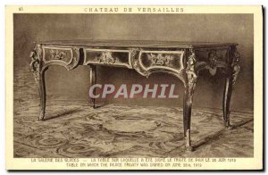 Old Postcard Palace of Versailles Hall of Mirrors The table Treaty of Versailles