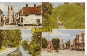 Norfolk Postcard - Views of Thetford - Ref 4121A