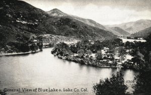 Vintage Postcard 1910's General View of Blue Lakes Lake County California CA