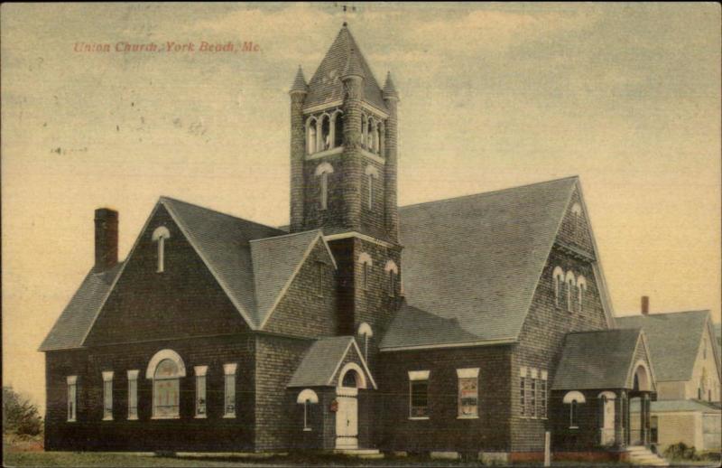 York Beach ME Union Church N CONWAY & BOSTON RPO Postal Cancel Postcard