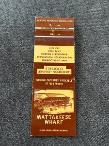 Vintage Matchbook Cover Mattakeese Wharf Restaurant Cape Cod Massachusetts MB127