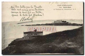 Old Postcard Saint Malo Le Tombeau De Chateaubriant Botrel