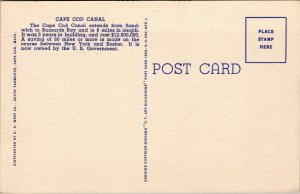 Vtg 1940s Bridge Over Cape Cod Canal Sagamore Massachusetts MA Postcard