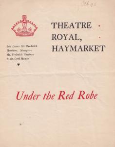 Under The Red Robe of Stanley Weyman Haymarket Victorian Theatre Programme