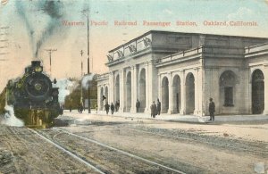 1910s Postcard; Western Pacific Railroad Passenger Station, Oakland CA, Posted