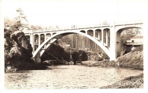 Bridge Depot Bay Oregon Coast Highway OR RPPC Real Photo Sawyers VTG  P88