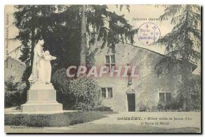 Old Postcard Domremy birthplace of Joan of Arc and Statue of Mercia