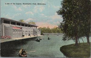Postcard A Bit of the Lagoon Washington Park Milwaukee WI