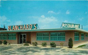 Blanchard's Restaurant roadside Lumberton North Carolina 1950s Postcard 11662