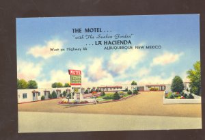 ALBUQUERQUE NEW MEXICO LA HACIENDA THE MOTEL VINTAGE ADVERTISING POSTCARD