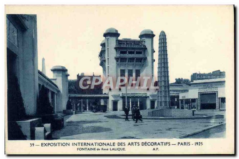 Old Postcard Exhibition Arts Decoratifs Paris Intermationlae Fountain Rene La...