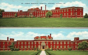 Vintage Postcard 1930's View of St. Joseph Memorial Hospital Kokomo Indiana IND