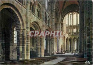 Modern Postcard Mont Saint Michel abbey church of Interior