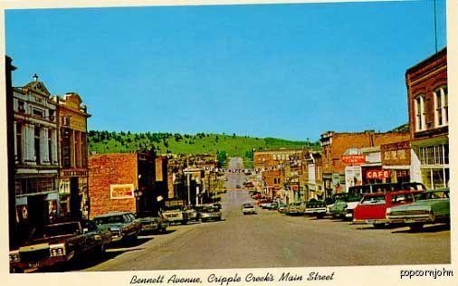 Cripple Creek CO Street Vue Old Cars Postcard