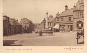 Melrose Scotland Market Square from East Street Scene Postcard AA69486