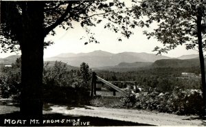 1957 Mt. Moat From Smile Drive North Conway New Hampshire NH RPPC Photo Postcard 