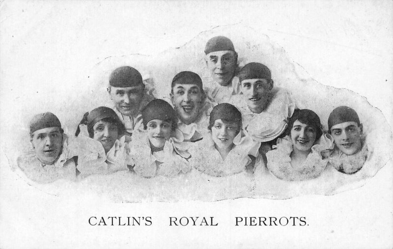 A050 Portrait group of Pierrots women men Catlin's Royal Pierrots postcard