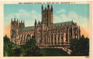 VINTAGE POSTCARD WASHINGTON CATHEDRAL SAINTS PETER AND PAUL WASHINGTON D.C.