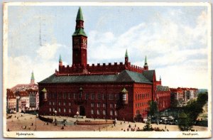 1929 Kjobenhavn Raadhuset Town Hall in Copenhagen Denmark Posted Postcard