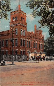 J48/ Warren Ohio Postcard c1910 Central Fire Department Wagons  178