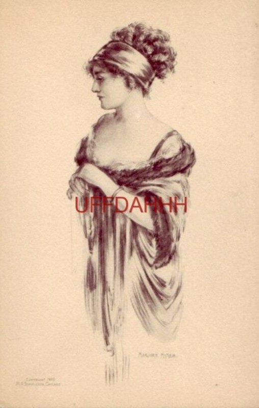 ELEGANT WOMAN ILLUSTRATION - MARJORIE McMEIN cpyrt 1910 M A Templeton