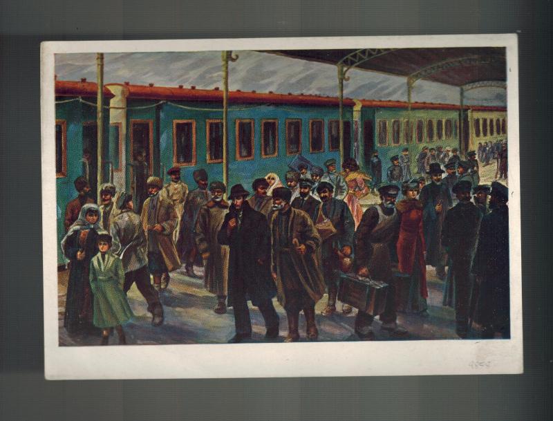 Mint 1941 USSR Soviet Union Postcard 1905 Joseph Stalin At Train Station Disguis