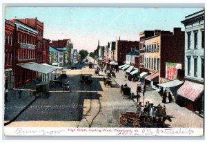 1907 High Street Looking West Portsmouth Virginia VA Antique Postcard