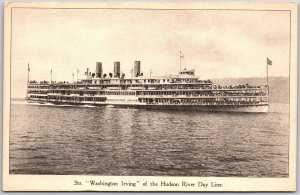 Steamer Washington Irving Hudson River Day Line Water Transportation Postcard