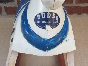 Early 1940's Antique Buddo The Happi-Time Rocking White Horse Sears Roebuck  