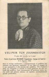 Serbian from Belgrade Velimir Zivanovitch Tchedomirov world tour record 1926